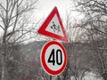 Roadside traffic signs Royalty Free Stock Photo