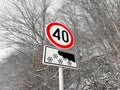 Roadside traffic signs Royalty Free Stock Photo