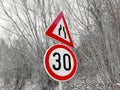 Roadside traffic signs Royalty Free Stock Photo