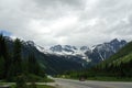 Roadside view of canadian rocky mountains Royalty Free Stock Photo