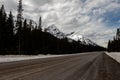 Roadside views of the mountains. Peter Lougheed Provincial Park, Alberta, Canada Royalty Free Stock Photo