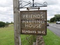 Roadside wood sign from friends meeting house