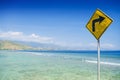 Roadsign at areia branca beach near dili east timor Royalty Free Stock Photo