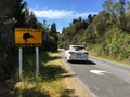 Roadsign Okarito Kiwi near Okarito, South Island, New Zealand Royalty Free Stock Photo