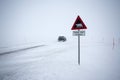 Roadsign with polar bear - Spitsbergen