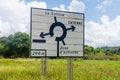 Roadsign at a roundabout Royalty Free Stock Photo