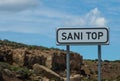 Roadsign Sani Top, Mountain pass between South Africa and Kingdom of Lesoth