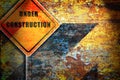 Roadsign under construction. Royalty Free Stock Photo