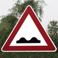 Roadsign uneven roadway Royalty Free Stock Photo