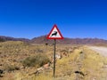 Roadsign warning for antelope crossing the road in africa