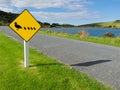 Roadsign warning, ducks with ducklings crossing Royalty Free Stock Photo