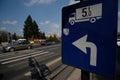 Roadsigns in europe. bucharest, romania