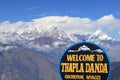 roadsigns of Thapla Danda that the viewpoint for panoramic Himalayan vistas Royalty Free Stock Photo