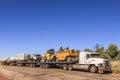 Roadtrain Carrying Road Construction Equipment Royalty Free Stock Photo