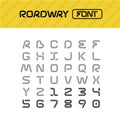 Roadway font. Drive way path style letters set.