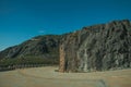 Roadway passing through rocky landscape