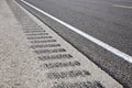 Roadway shoulder rumble strips Royalty Free Stock Photo