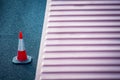 roadwork cones on UK motorway in England Royalty Free Stock Photo