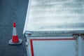 roadwork cones on UK motorway in England