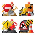 Roadwork icons Royalty Free Stock Photo