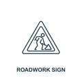 Roadwork Sign icon from work safety collection. Simple line element Roadwork Sign symbol for templates, web design and