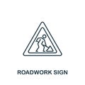 Roadwork Sign icon from work safety collection. Simple line element Roadwork Sign symbol for templates, web design and Royalty Free Stock Photo