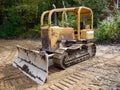 Roadworks: grader on building site