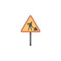 Roadworks sign colored icon. Element of road signs and junctions icon for mobile concept and web apps. Colored Roadworks sign can Royalty Free Stock Photo