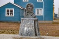 Roald Amundsen Statue in svalbard ny alesund Royalty Free Stock Photo