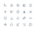 Roaming business line icons collection. Global, Connectivity, Wireless, Mobility, Nerk, International, Data vector and