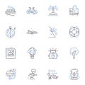 Roaming line icons collection. Adventure, Coverage, International, Connection, Data, Access, Cost vector and linear Royalty Free Stock Photo