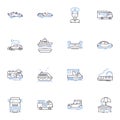 Roaming line icons collection. Travelling, Mobile, International, Connectivity, Nerk, Coverage, Communication vector and