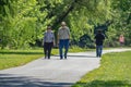 Walkers Enjoying a Beautiful Day on the Roanoke River Greenway Royalty Free Stock Photo