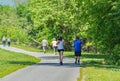 Walkers Enjoying a Beautiful Day on the Roanoke River Greenway Royalty Free Stock Photo