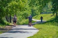 Walkers Enjoying a Beautiful Day on the Roanoke River Greenway Royalty Free Stock Photo