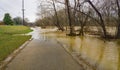 The Roanoke River Greenway Covered By a Flooding Roanoke River - 3 Royalty Free Stock Photo