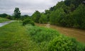 The Roanoke River Over It`s Banks by the Greenway Royalty Free Stock Photo