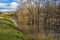 Roanoke River Over Flowing It`s Banks Royalty Free Stock Photo