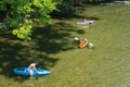 Family Enjoying a Day on the Roanoke River Royalty Free Stock Photo