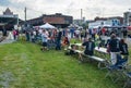 Families for the Third Annual Big Lick Train Tug to Begin Royalty Free Stock Photo