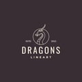Roar dragon hipster logo design