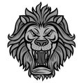 The Roar of Lion Head Logo Front Side Vector Illustration
