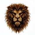 Roar Unleashed: Lion\'s Face in Vector Art on White,Generative AI