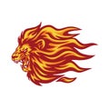 Roaring Lion Flaming Fire Logo Vector Illustration Royalty Free Stock Photo