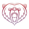 Roaring bear icon isolated on a white background.