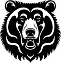 Roaring bear tattoo. Furious bear head. Royalty Free Stock Photo