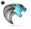 Roaring Black Panther logo. Color Vector illustration