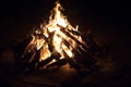 Roaring camp fire Royalty Free Stock Photo
