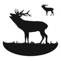 Roaring Deer Silhouette Royalty Free Stock Photo