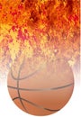 Roaring Flaming Basketball Sport Background